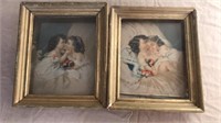 Victorian prints loose in frames