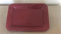 Red Longaberger serving platter