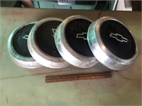4 Vintage Chevy Hubcaps