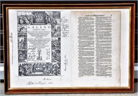 Framed Book Leaf from 1515 Galeno