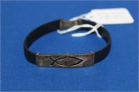 STERLING AND LEATHER BRACELET