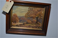OIL ON CANVAS IN EARLY WALNUT FRAME