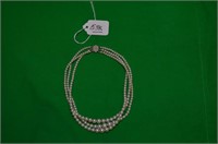 3-STRAND 14 INCH PEARL NECKLACE W/ 14K CLASP