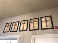 Five Framed Cross Prints