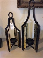 Two Iron Candle Holders