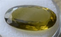 12.03ct Faceted Olive Yellow Quartz Gemstone