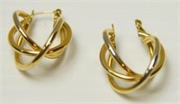 Pair ladies reticulated 10kt gold necklaces