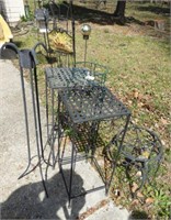 (6) yard and patio wire decorated plant stands