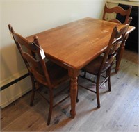 Contemporary Ash style breakfast table and three