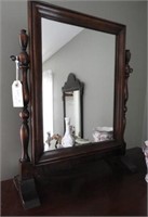 Mahogany beveled dresser mirror