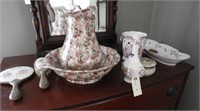 Special Place floral wash bowl and pitcher,