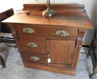 Beautiful antique Oak three drawer one door