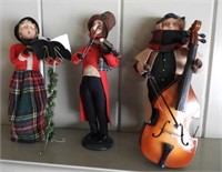 (3) Buyers Carolers Figurines: Cello player,