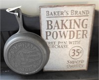 Bakers Brand metal advertising sign and Cracker