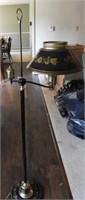 Toll style floor lamp with painted metal shade