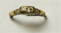 Ladies antique 14kt gold and diamond ring with