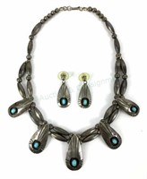 M. White Sterling & Turquoise Jewelry