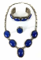 Ed Kee Sterling Silver & Lapis Jewelry Suite