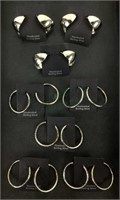 (8) Sterling Silver Hoop Earrings