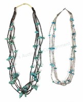 (2) Native American Multi Strand Necklaces