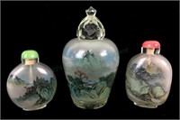 (3) Chinese Reverse Painted Jar & Snuff Bottles