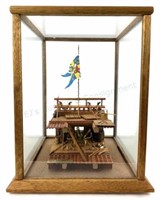 Wasa 1628 Ship Deck Cutaway In Glass Display Box