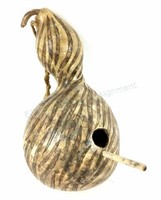 Signed Etched Gourd Bird House