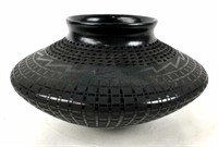 Luis Ortiz Blackware Eyedazzler Saucer Pottery