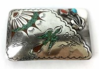 Old Pawn Navajo Sterling Silver Belt Buckle