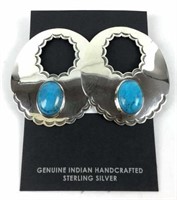 Sterling & Turquoise Navajo Post Earrings