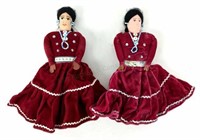 (2) Handmade Navajo Fabric Dolls
