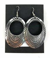 Native American Style Oval Dangle Earrings