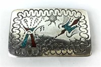 Vintage Navajo Sterling Silver Belt Buckle