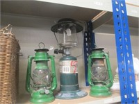 Coleman Lantern, & Two Smaller Lanterns