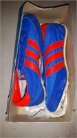 PAIR OF BLUE SIZE 3.5 ADIDAS APOLLO  TRACK CLEATS