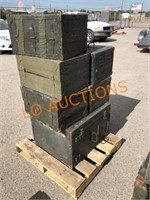 6pc Antique Army Trunks
