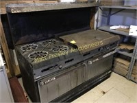 GARLAND FOUR EYE GAS STOVE WITH 36" GRIDDLE