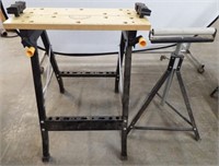 Portable Folding Work Bench & Roller Support Stand