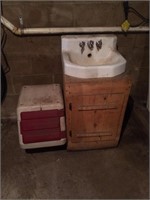 Vintage Sink with Stand & Storage Container