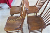 set of 4 man in the moon press Back chairs