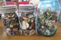 3 jars of buttons