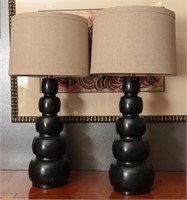 A PAIR OF HIGH STYLE CONTEMPORARY TABLE LAMPS
