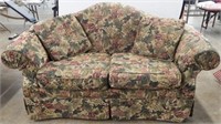 Flower Pattern Upholstered Love Seat with Pillows