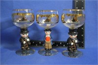 Vintage Figural Wine Goblets by Goebel Hummel?