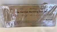 Carrick banking company cheque and CNR ticket