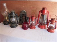 4 Lanterns, 2 Lamps, & Red Globe