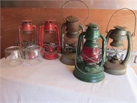 5 Lanterns & 2 Replacement Globes
