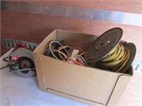 Skil Saw & Box of Extension Cords