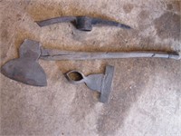 Broad Axe & 2 Pick/Hoe Ends