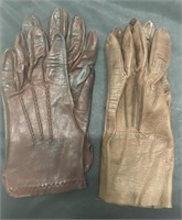 Two Pairs of Ladies Brown Leather Gloves